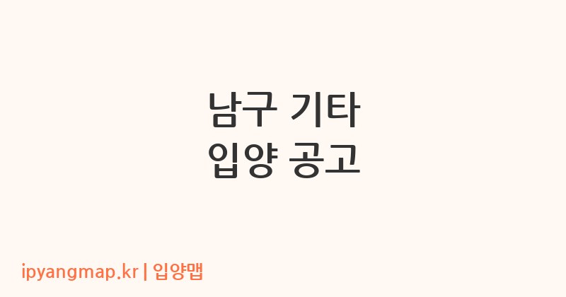 남구 기타 입양 공고