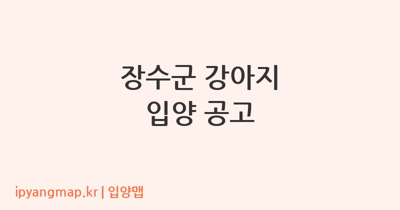 장수군 강아지 입양 공고